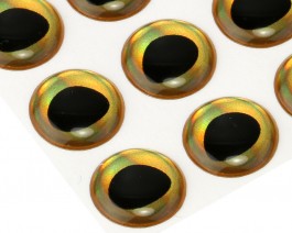 3D Epoxy Fish Eyes, Rainbow Gold, 12 mm